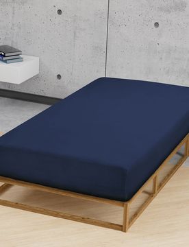 Feinjersey-Spannbetttuch marine, 1x 140x200 cm - 160x200 cm