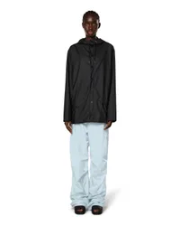 Jacket impermeabile nera con cappuccio