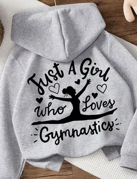 Sudadera con estampado de eslogan de bailarina, jersey holgado con gráfico de dibujos animados, prenda de vestir de estilo universitario linda para n - Shein - FashionsVida