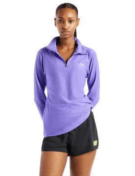 Sport Essentials Damen Trainingsoberteile - Lila - Größe M - Poly Jersey Purple M - New Balance - FashionsVida