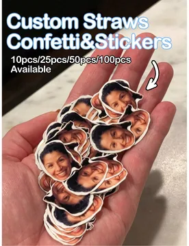 Decoraciones de fiesta personalizadas, foto de cara personalizada, confeti personalizado, pegatinas de cara, decoración de pancarta, fiesta de cumple - Shein - FashionsVida
