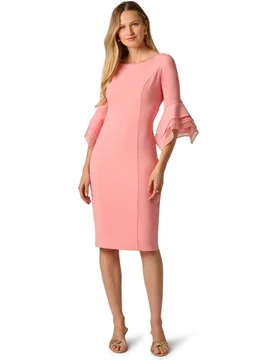 Vestido de punto de crepé con mangas escalonadas - Adrianna Papell - FashionsVida
