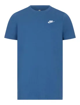 Sportswear Mens Club T Shirt Blue Cotton - Size X-Large - Nike - FashionsVida