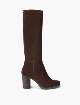 Suede Block Heel Knee High Boots Brown female - Carvela - FashionsVida