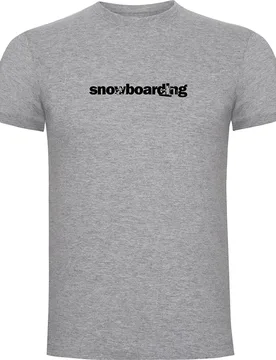T-shirt à Manches Courtes Word Snowboarding Heather Grey S - Kruskis - FashionsVida