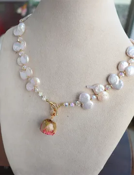 New Niche Light Luxury Natural Freshwater Special-shaped Conjoined Pearl Clavicle Chain Colorful Beaded Necklace for Women - Aliexpress - FashionsVida