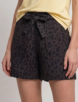 High Waist Shorts mit Paperbag-Bund female Braun - Street One - FashionsVida
