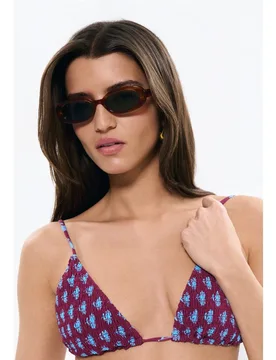 Top de bikini triangular con smock - Brownie - FashionsVida
