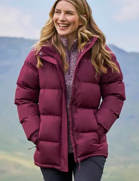 Snow Womens Padded Jacket - Burgundy - Burgundy - Size: 18 - Mountain Warehouse - FashionsVida