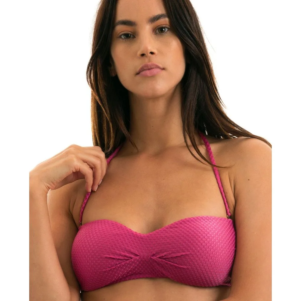 Top de bikini bandeau liso con relleno - Río de Sol - FashionsVida