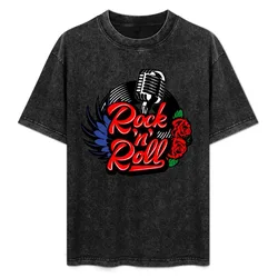 Rock 50s Rockabilly Music Rock and Roll Vintage Rocker 60s 70s Vinyl record T-Shirt Lightweight Cooling Short Sleeve Tee