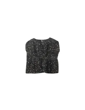 Black & white silk-blend top - Isabel Marant - FashionsVida