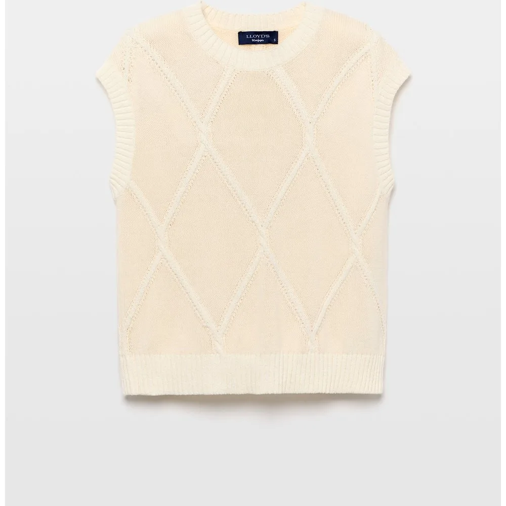 Chaleco rombos de mujer con cuello caja - Lloyd's - FashionsVida