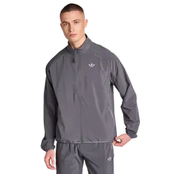 Tech Essentials Men Track Tops - Grey - Size XL - Poly Woven - Grey - Size: Extra Large