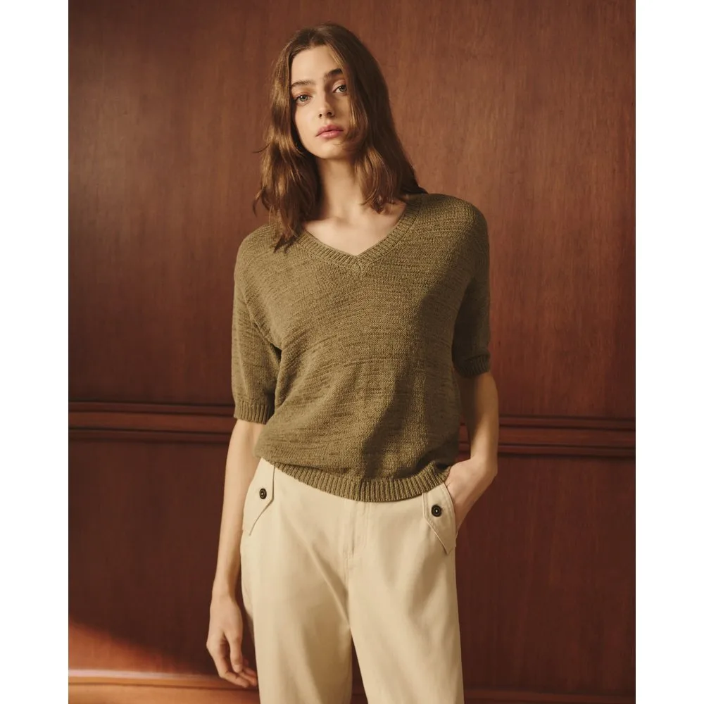 Jersey de mujer con manga corta y cuello pico - Lloyd's - FashionsVida