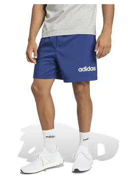 Pantaloni Corti Essentials Linear Logo Dark Blue / White XL - Adidas - FashionsVida