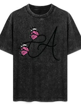 Butterfly Monogram A T-Shirt Fashion Print Casual Short Sleeve - Aliexpress - FashionsVida