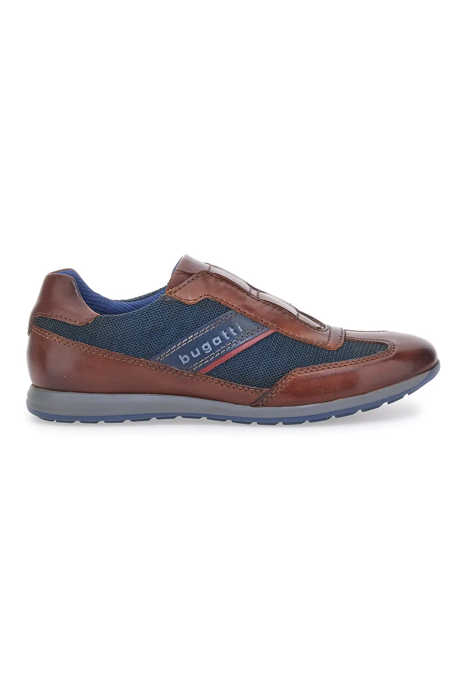 Scarpe Senza Lacci Cuoio e Blu 315A9Q634069 45 - Bugatti - FashionsVida