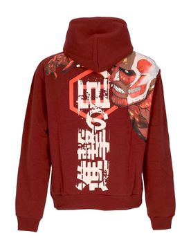 Felpa Cappuccio Uomo Aot Hoodie X Attack On Titan Red