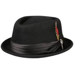 Stout Pork Pie Wool Felt Hat by - black - Herren - Size: M (57-58 cm)