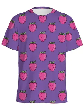 Fashion Strawberry Graphic T-shirt Men Cartoon 3D Printed Fruits T Shirts Women Round Neck Tees Tops Loose Short Sleeves - Aliexpress - FashionsVida