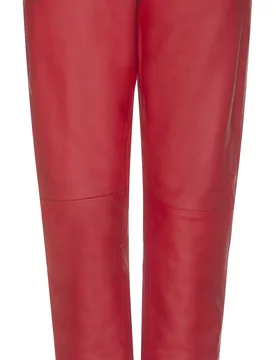 Womens Red Nappa Trousers Joggers - Size 12 Uk - Infinity Leather - FashionsVida