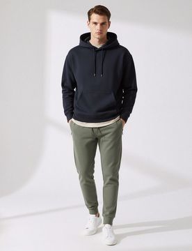 Pantaloni jogger in felpa - verde polveroso