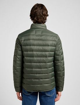 Regular Stand Collar Puffer Jacket Olive Gray Größe XL male