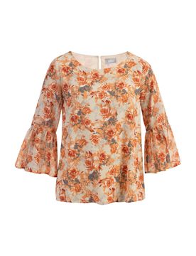Usha Blusa crema / gris / naranja
