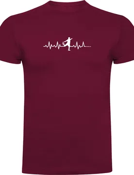 T-shirt à Manches Courtes Soccer Heartbeat Dark Red XL