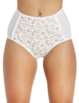 Women's Three Pack Lace Front Full Briefs in White Size: 18 - White - Size: 18 - Camille - FashionsVida