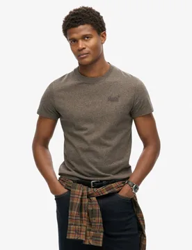 Slim Fit Pure Cotton T-Shirt Brown male - Superdry & Co - FashionsVida