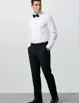 Men's Plus & Tall White Pleat Front Dress Shirt Size: 21.5 in - White - Size: 21.5 in - Burton - FashionsVida