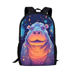Cute Hippos Printed Large Backpack Travel Bag Daypack Laptop Multifunctional Backpack For Primary Students,Elementary Boys