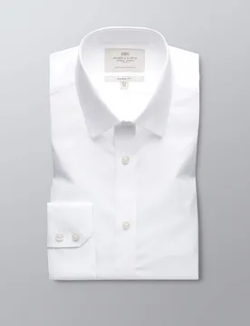 Classic Fit Easy Iron Pure Cotton Shirt White male - Hawes & Curtis - FashionsVida