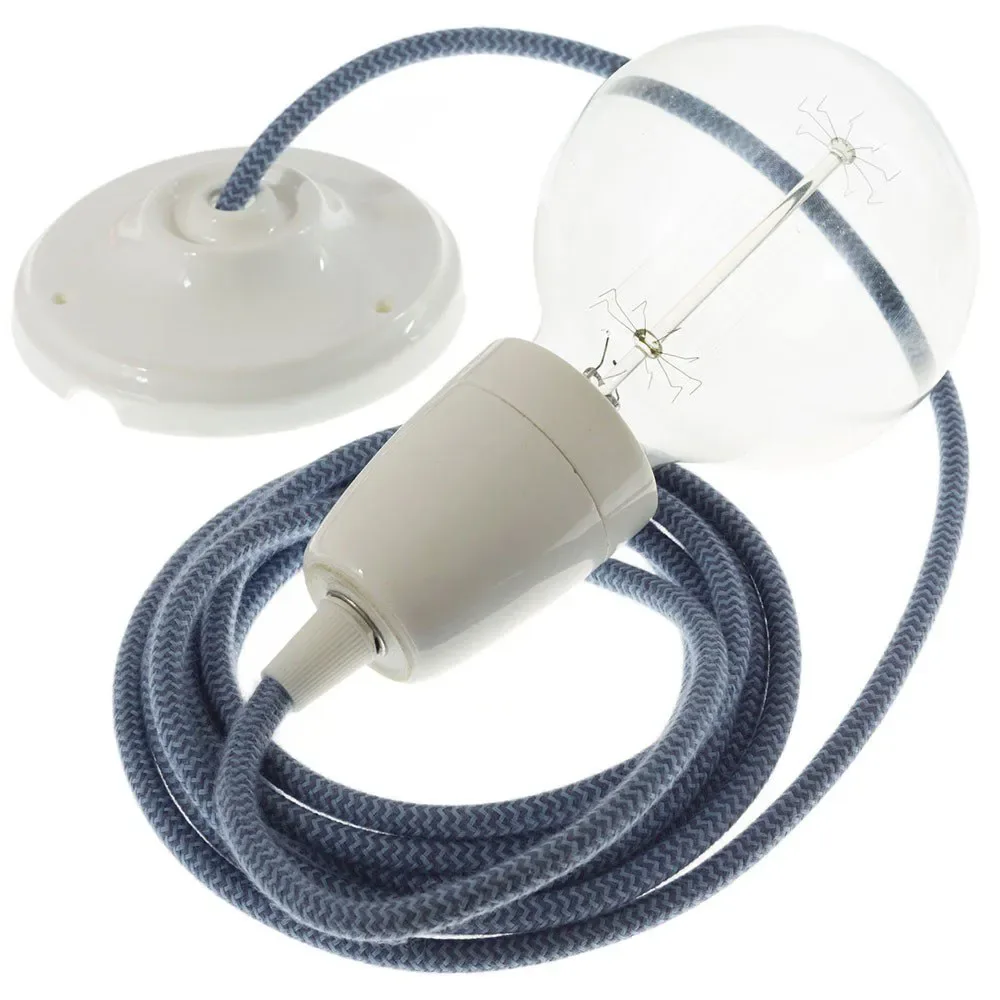 Cables Suspension Luminaire Rz25 Zigzag Diy 2 M Stone Grey / Ocean / White One Size - Creative - FashionsVida