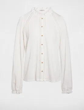 Blusa de mujer encaje cuello alto - Morgan - FashionsVida
