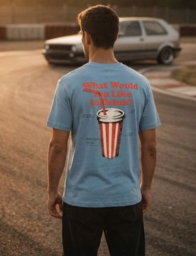 T-shirt in cotone con stampa - blu