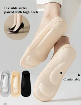Pares de calcetines de tacón alto para mujeres de negocios, calcetines invisibles transpirables, calcetines de barco antideslizantes para mujeres, ca - Shein - FashionsVida