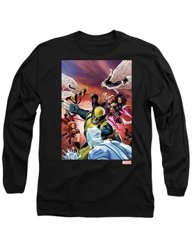 Unisex XMen Team Defend Long Sleeve T-Shirt, Black Size: Small - Black - Size: S - Marvel - FashionsVida