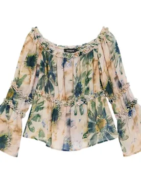 Blusa de mujer manga larga estampada - Desigual - FashionsVida