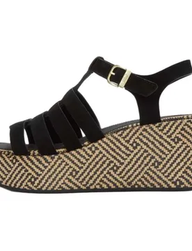 Sandali Con Zeppa Graphic Weave Fisherman Black EU 37