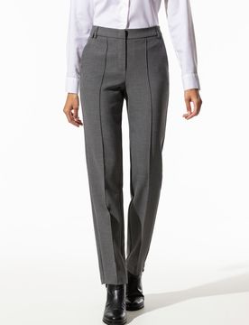 Premium Kofferhose, Regular Fit#normale Größen#Kurzgrößen#Langgrößen, Farbe Grau, 44, knitterfrei bügelfrei Damen