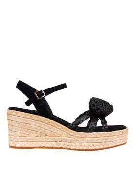 Sandalo espadrillas in rafia e microfibra