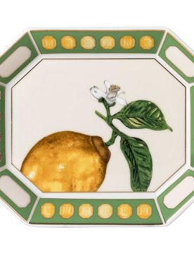Idyllia Tablett, Porzellan, Kristallines Printmotiv, Zitrone, Klein, Mehrfarbig Unisex OS