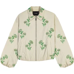 Cazadora Bomber de mujer holgada bordada con perlas