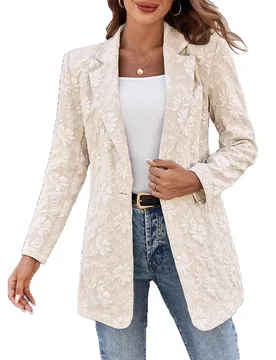 Autumn and Winter New Jacquard Suit Single Button Slim Temperament Commuting Workplace Jacket for Women - Aliexpress - FashionsVida