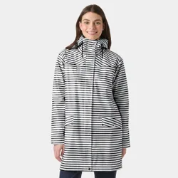 Women's Moss Waterproof Rain Coat White S - White Navy Blue - Female