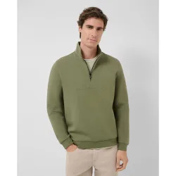 Sudadera de hombre media cremallera logo en pecho