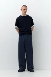 Denim Striped Sweatpants (Size: )